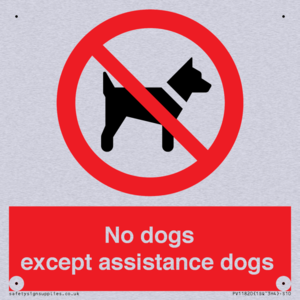 No dogs except assistance dogs